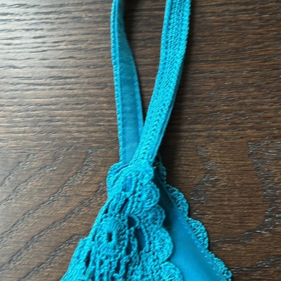 INC International Concepts Tank Top NWT โ Size M โ Peacock Blue Crochet - Picture 10 of 11